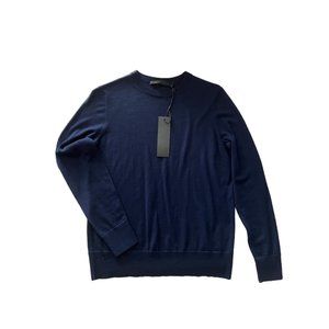 NWT Jenni Kayne Hudson 100% Merino Wool Crewneck Sweater In Navy - Sz XS